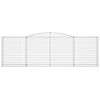 vidaXL Arched Gabion Basket 400x50x120/140 cm Galvanised Iron