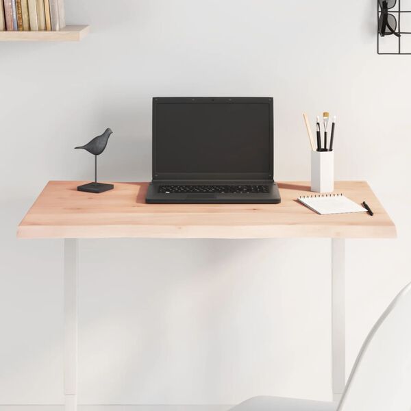 vidaXL Table Top 80x40x2 cm Untreated Solid Wood Oak Live Edge