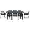 vidaXL Garden Dining Set 9 pcs Black Poly Rattan