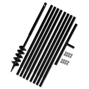 vidaXL Ground Drill with Handle 100 mm with Extension Tube 9 m Steel