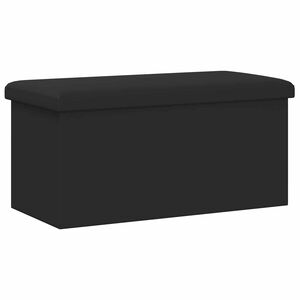 vidaXL Foldable Storage Bench Black 180 kg 80 L 77 x 38 x 38 cm PVC