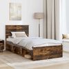 vidaXL Bed Frame with Headboard Smoked Oak 90 x 190 cm Engineered wood