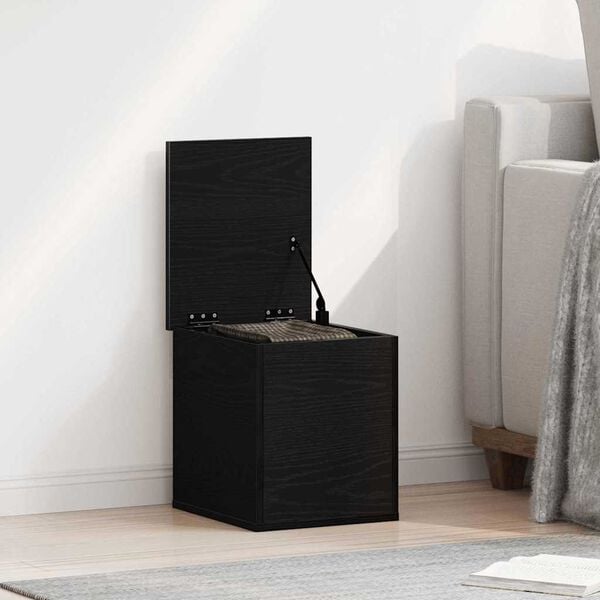 vidaXL Storage Box Black Oak 30 x 35 x 35 cm Engineered Wood