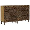 vidaXL Sideboard 2 pcs 60 x 33.5 x 75 cm Solid Mango Wood Brown