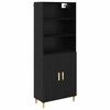 vidaXL Highboard Black Oak 69.5 x 32.5 x 180 cm Engineered Wood