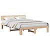 vidaXL Bed Frame with Headboard Natural 150 x 200 cm Solid Pine Wood