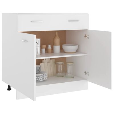 vidaXL Drawer Bottom Cabinet White 80x46x81.5 cm Engineered Wood