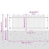 vidaXL Spike Arch Fence Black 200 x 130 cm Powder-Coated Steel