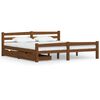 vidaXL Bed Frame without Mattress Honey Brown Solid Wood 180x200 cm Super King (322080+321987)
