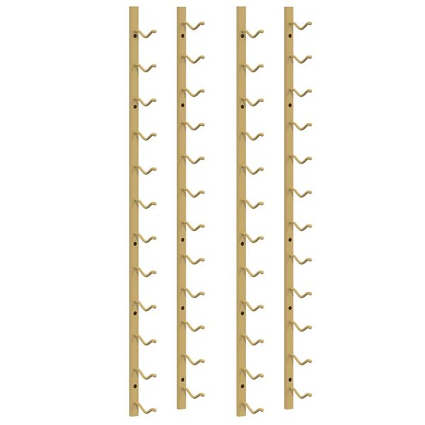 vidaXL Wall Mounted Wine Rack for 12 Bottles 2 pcs Gold Iron