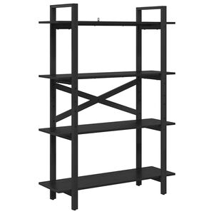 vidaXL Bookshelf 4-Tier 100 x 33.5 x 140 cm Engineered Wood Black Oak