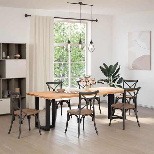 vidaXL Dining Table Legs T-Shaped&nbsp;2 pcs Black 50x35x(72-73) cm Steel