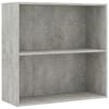 vidaXL 2-Tier Book Cabinet Concrete Grey 80x30x76.5 cm Engineered Wood