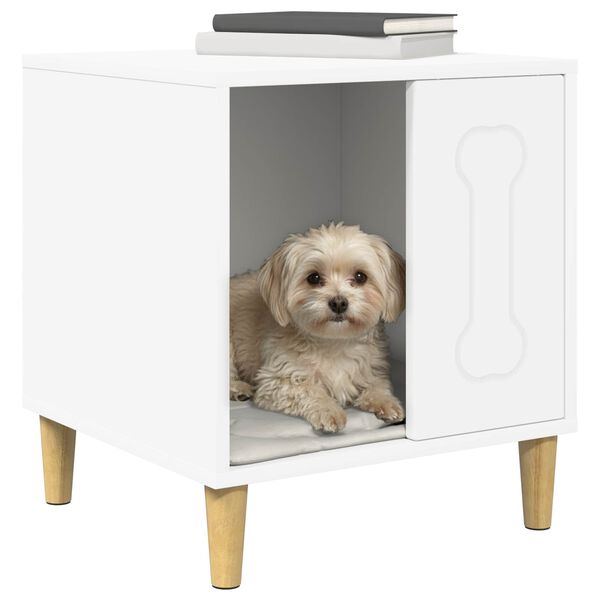 vidaXL Dog House White 44 x 42 x 49 cm Engineered Wood