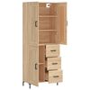 vidaXL Highboard Sonoma Oak 69.5x34x180 cm Engineered Wood