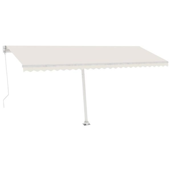 vidaXL Freestanding Manual Retractable Awning 500x350 cm Cream