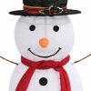 vidaXL Decorative Christmas Snowman Figure LED Luxury Fabric 120cm