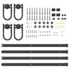 vidaXL Sliding Door Hardware Kit 200 cm Steel Black