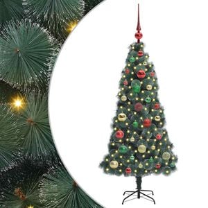 vidaXL Artificial Pre-lit Christmas Tree with Ball Set Green 120 cm