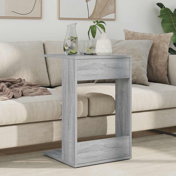 vidaXL Side Table Grey Sonoma 40 x 38 x 62.5 cm Engineered Wood