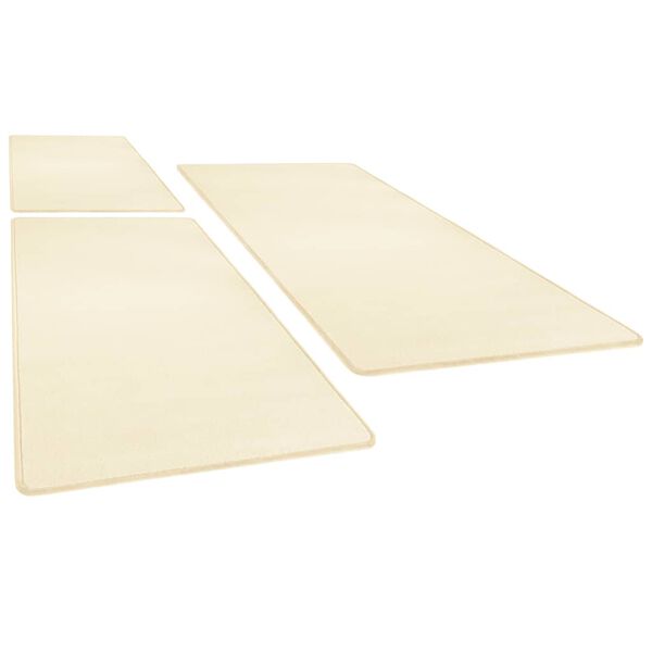 vidaXL Bed Carpets Shaggy High Pile 3 pcs Cream