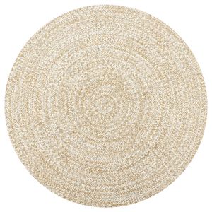 vidaXL Handmade Rug Jute White and Natural 150 cm