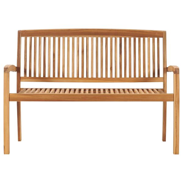 vidaXL 2-Seater Stacking Garden Bench 120 cm Solid Teak Wood