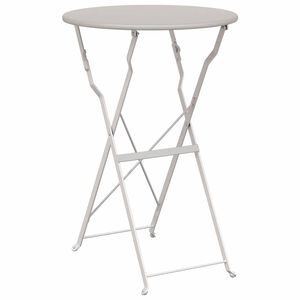 vidaXL Bistro Table Folding Beige &Oslash; 50 x 71 cm Powder-coated Steel