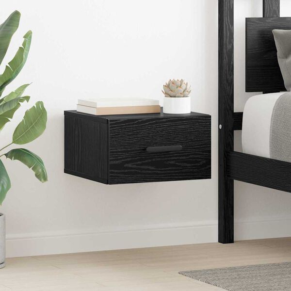 vidaXL Bedside Cabinet 2 pcs Black Oak 35 x 35 x 20 cm Engineered Wood