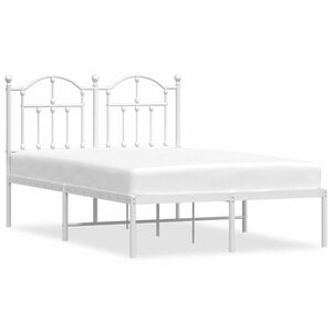 vidaXL Metal Bed Frame without Mattress with Headboard White 120x190cm