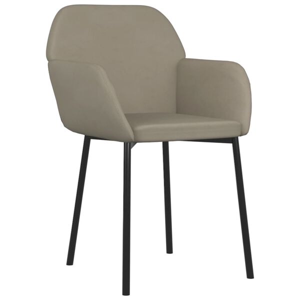 vidaXL Dining Chairs 2 pcs Light Grey Velvet