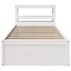 vidaXL Bed Frame with Headboard White 90x190 cm Single Solid Wood Pine