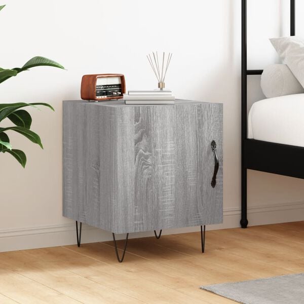 vidaXL Bedside Cabinet Grey Sonoma 40x40x50 cm Engineered Wood