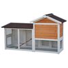 @Pet Rabbit Hutch Queensland White and Brown 147x53x85 cm