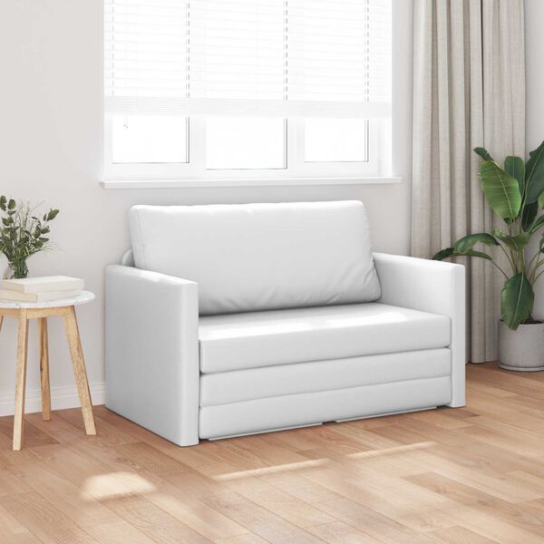 vidaXL Folding Sofa Bed White 124 x 71 x 78 cm PVC