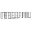 vidaXL Outdoor Dog Kennel Steel with Roof 19,36 m&sup2;