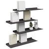 vidaXL Floating Shelf Wall-mounted 4 pcs Black 60 x 18 x 2.5 cm Steel