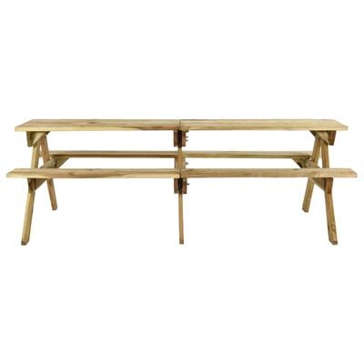 vidaXL Picnic Table with Benches 220x122x72 cm Impregnated Pinewood