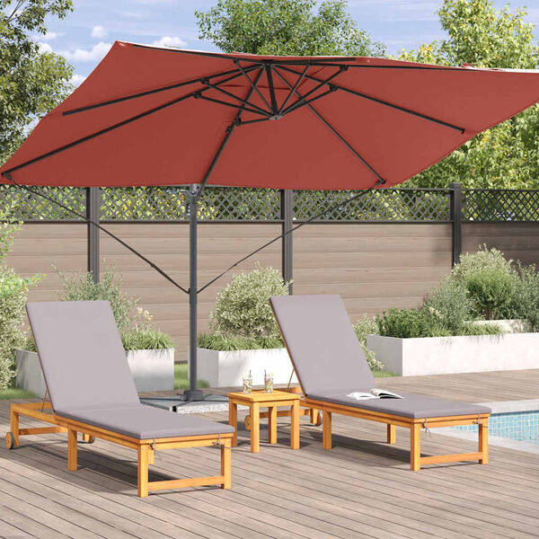 vidaXL Cantilever Roma Parasol Red and Black 352 x 251 x 260 cm