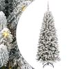 vidaXL Artificial Christmas Tree with 300 LEDs with Stand White 180 cm
