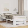 vidaXL Bed Frame with Headboard White 90 x 190 cm Solid Pine Wood