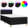 vidaXL Box Spring Bed with Mattress&LED Black 80x200cm Fabric