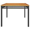 vidaXL Garden Table Black 180x90x75 cm Poly Rattan Acacia Wood