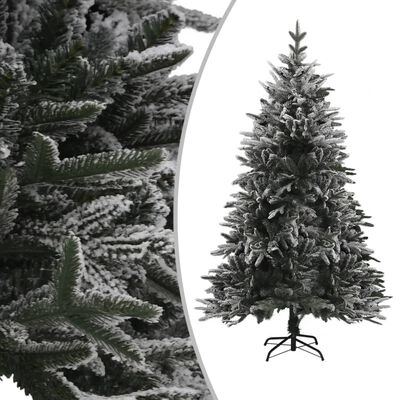 vidaXL Artificial Pre-lit Christmas Tree with Flocked Snow 210 cm PVC&PE