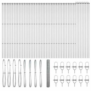 vidaXL Hexagonal Fence Ground Fix 100 x 1.4 m Galvanised Steel Silver