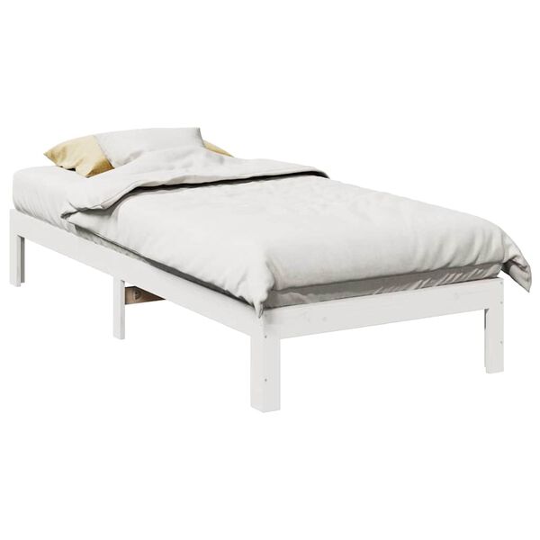 vidaXL Bed Frame without Mattress White 80x200 cm Solid Wood Pine