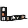 vidaXL TV Cabinet Set Wall-mounted Black Oak Engineered Wood