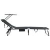 vidaXL Folding Sun Lounger Folding Black 56 x 190 x 81cm Fabric