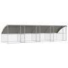 vidaXL Dog Kennel with Storage 4 pcs Silver 8 x 2 x 2 m Steel