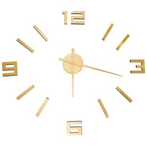 vidaXL 3D Wall Clock Modern Design Gold 100 cm XXL
